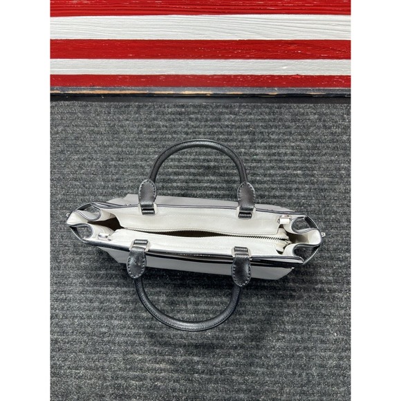 Kate Spade Staci Colorblock Medium Satchel Nimbus Tote Purse Gray Grey - Picture 7 of 12